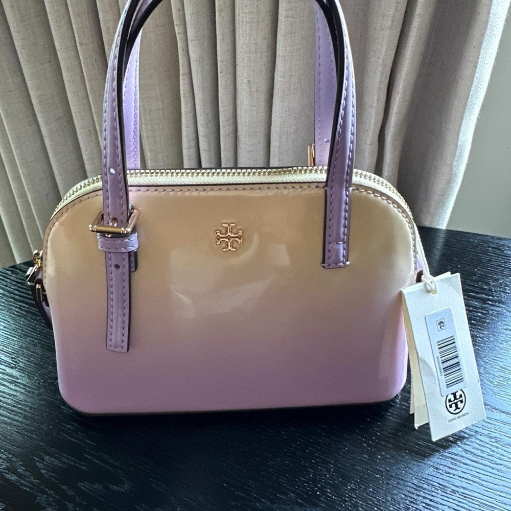 Tory Burch Butter Yellow Into Lilac ombre Bag